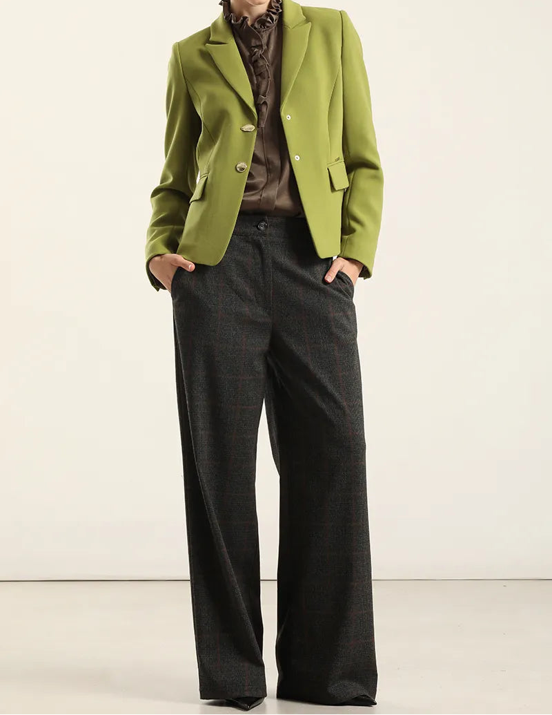 Blazer Mujer Entallado Boton Fantasia Pistacho
