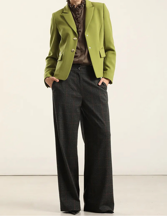 Blazer Mujer Entallado Boton Fantasia Pistacho