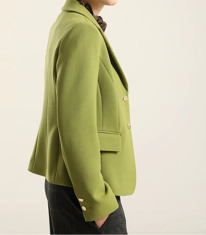 Blazer Mujer Entallado Boton Fantasia Pistacho