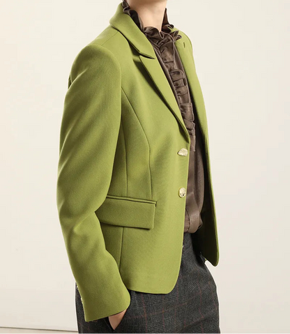 Blazer Mujer Entallado Boton Fantasia Pistacho