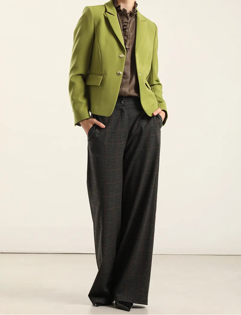 Blazer Mujer Entallado Boton Fantasia Pistacho