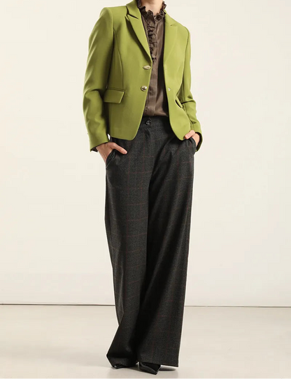 Blazer Mujer Entallado Boton Fantasia Pistacho