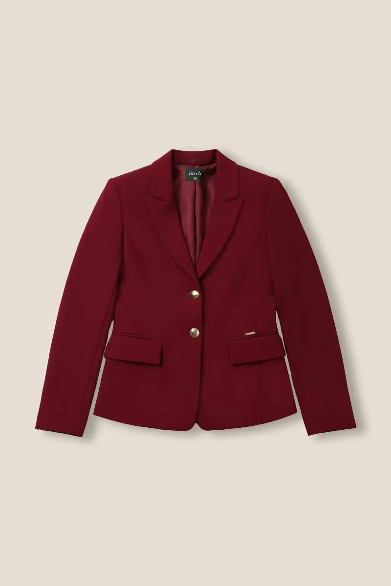 Blazer Mujer Entallado Boton Fantasia Burdeos
