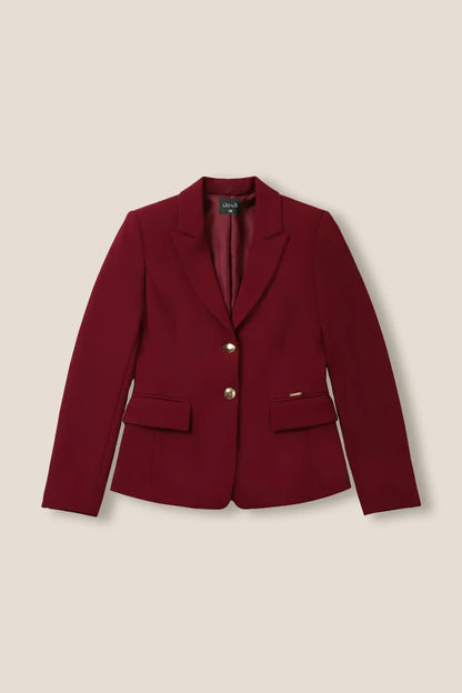 Blazer Mujer Entallado Boton Fantasia Burdeos