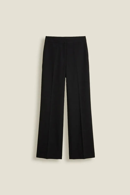 Pantalon Mujer Recto Tiro Alto Negro
