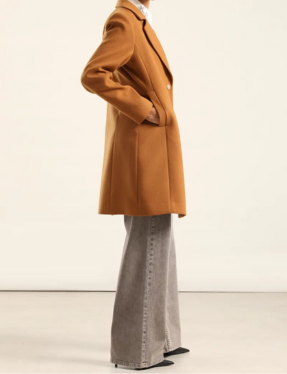 Abrigo Mujer Forro Estampado Muflon Camel
