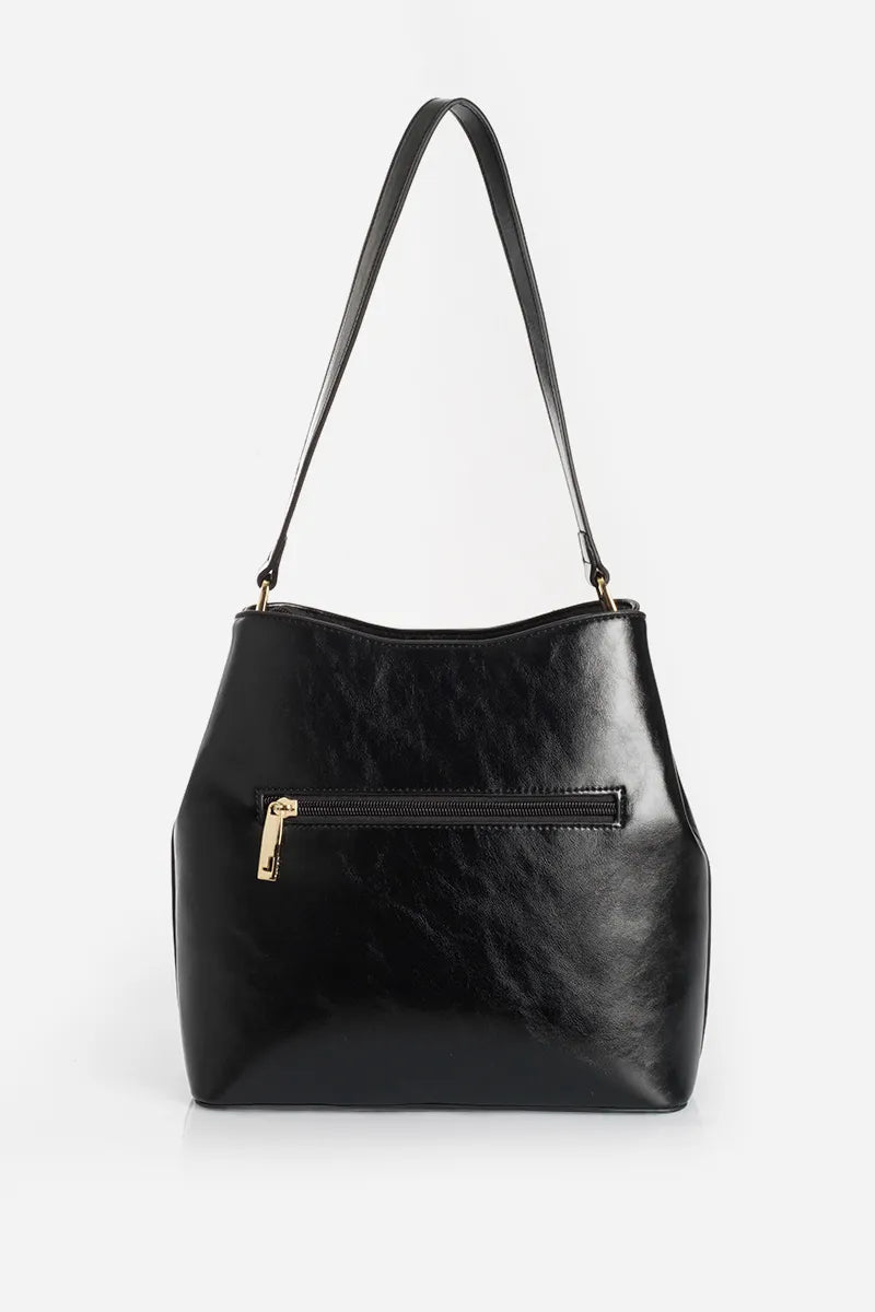 Cartera Mujer Tachas Simil Cuero Negro