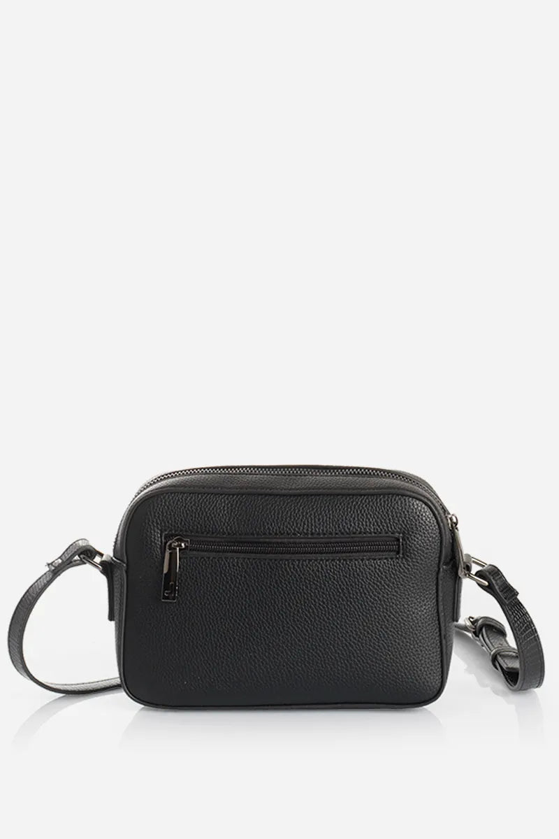 Bolso Mujer Pequeño Simil Cuero Negro