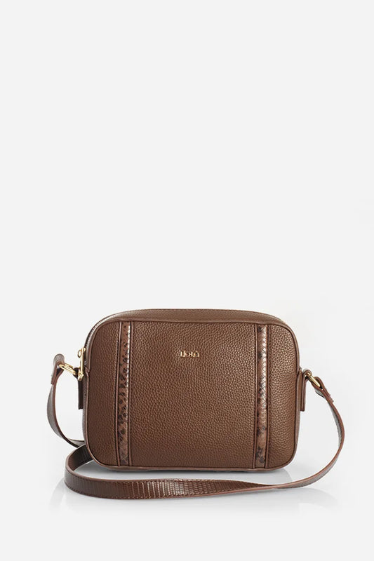 Bolso Mujer Pequeño Simil Cuero Chocolate