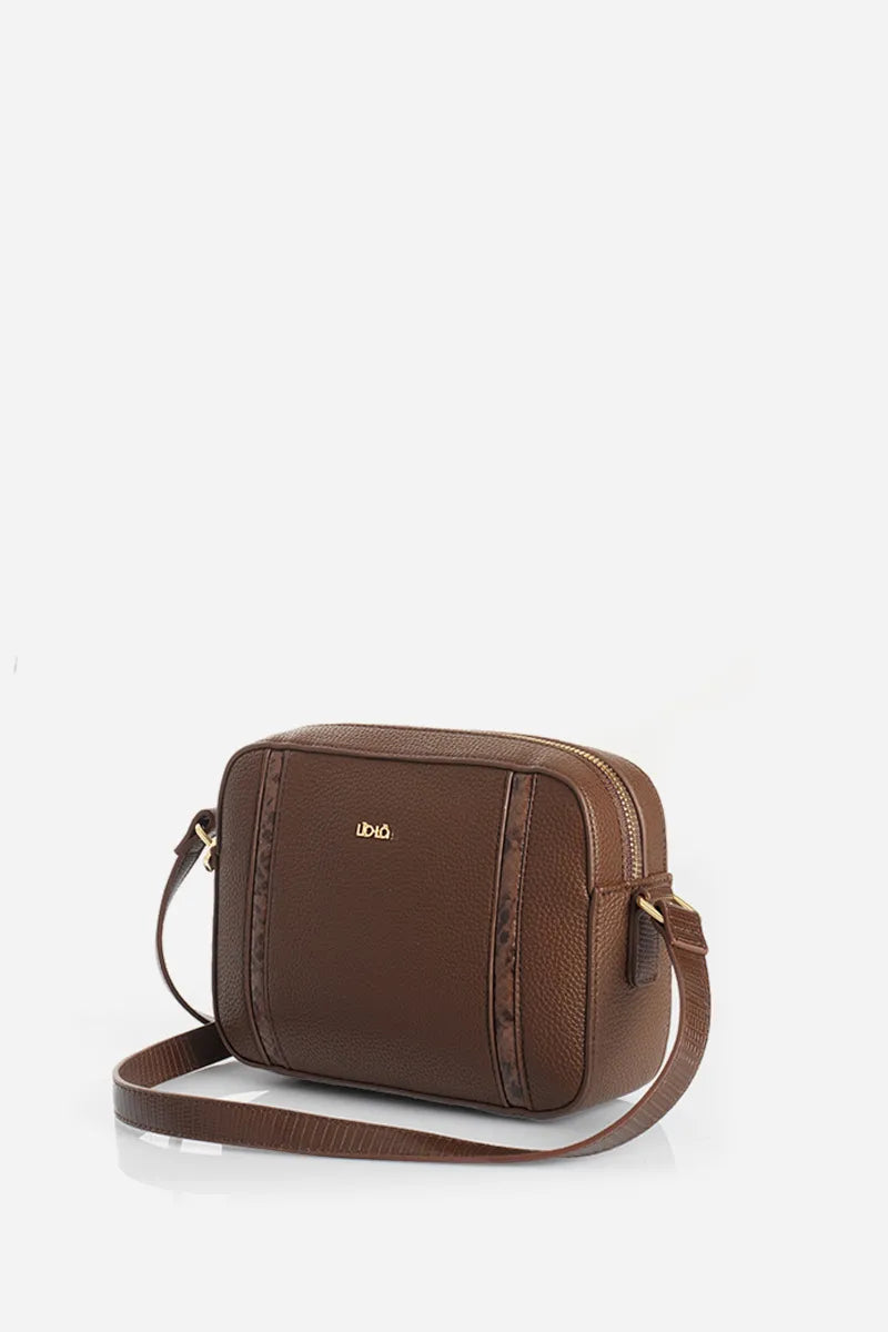 Bolso Mujer Pequeño Simil Cuero Chocolate