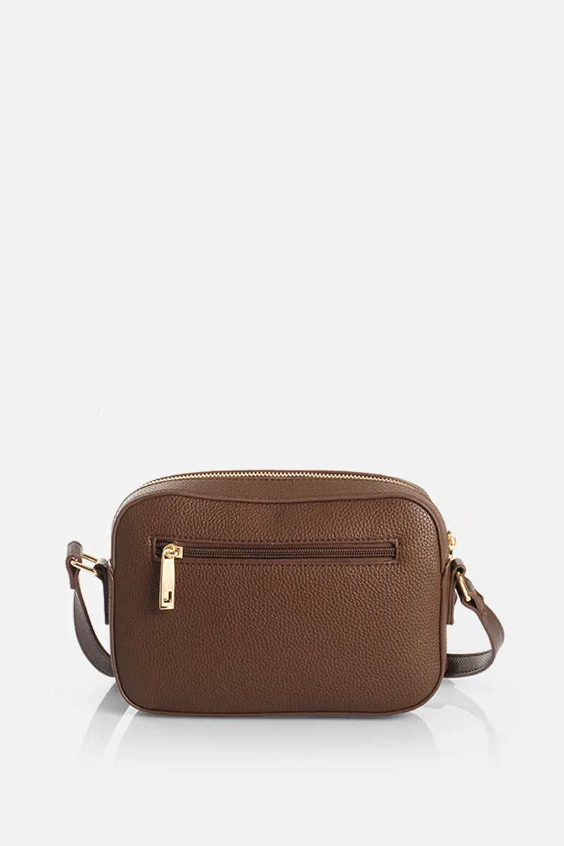 Bolso Mujer Pequeño Simil Cuero Chocolate