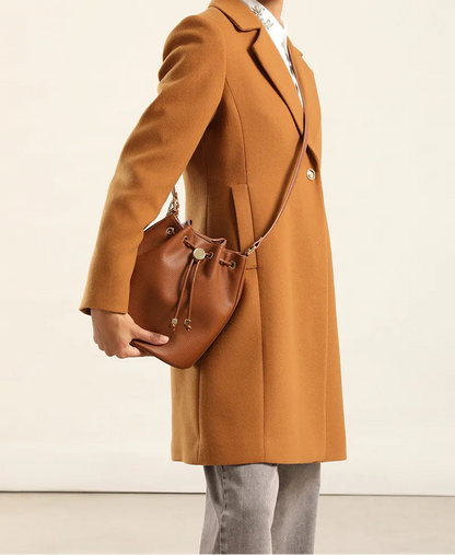 Bolso Mujer Charm Simil Cuero Camel