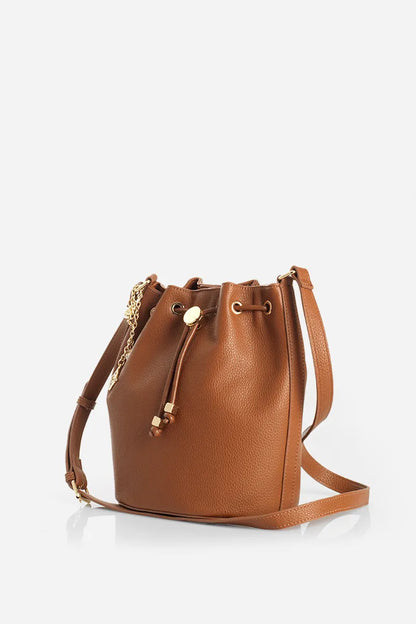 Bolso Mujer Charm Simil Cuero Camel