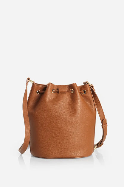 Bolso Mujer Charm Simil Cuero Camel