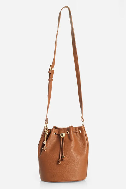 Bolso Mujer Charm Simil Cuero Camel