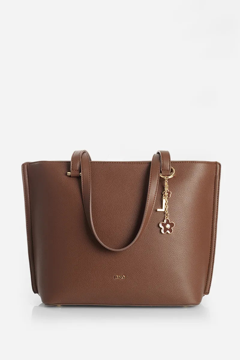 Bolso Mujer Grande Simil Cuero Chocolate