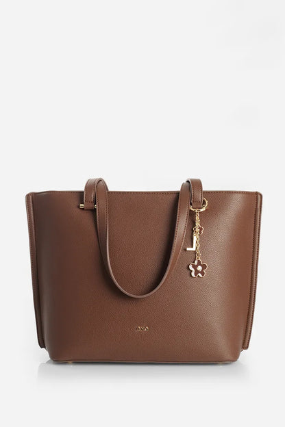 Bolso Mujer Grande Simil Cuero Chocolate