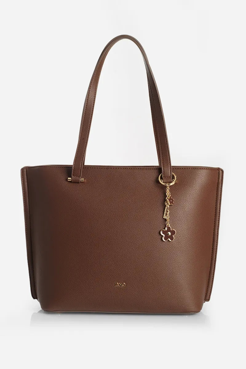 Bolso Mujer Grande Simil Cuero Chocolate
