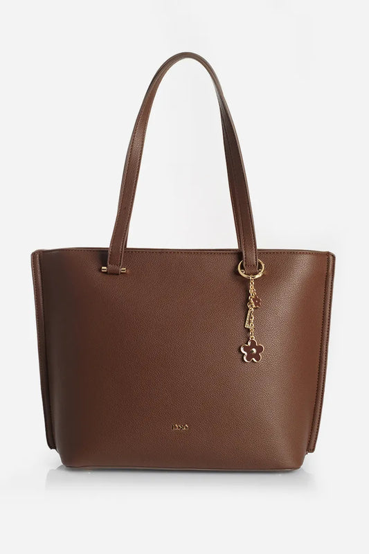 Bolso Mujer Grande Simil Cuero Chocolate