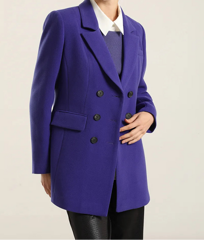 Blazer Mujer Entallado Doble Cruce Arándano