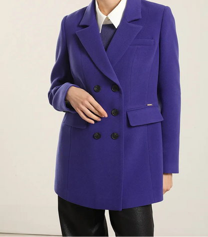 Blazer Mujer Entallado Doble Cruce Arándano