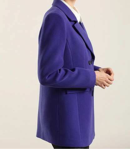 Blazer Mujer Entallado Doble Cruce Arándano