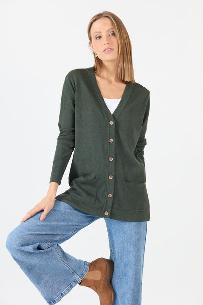 Cardigan Mujer Melange Verde