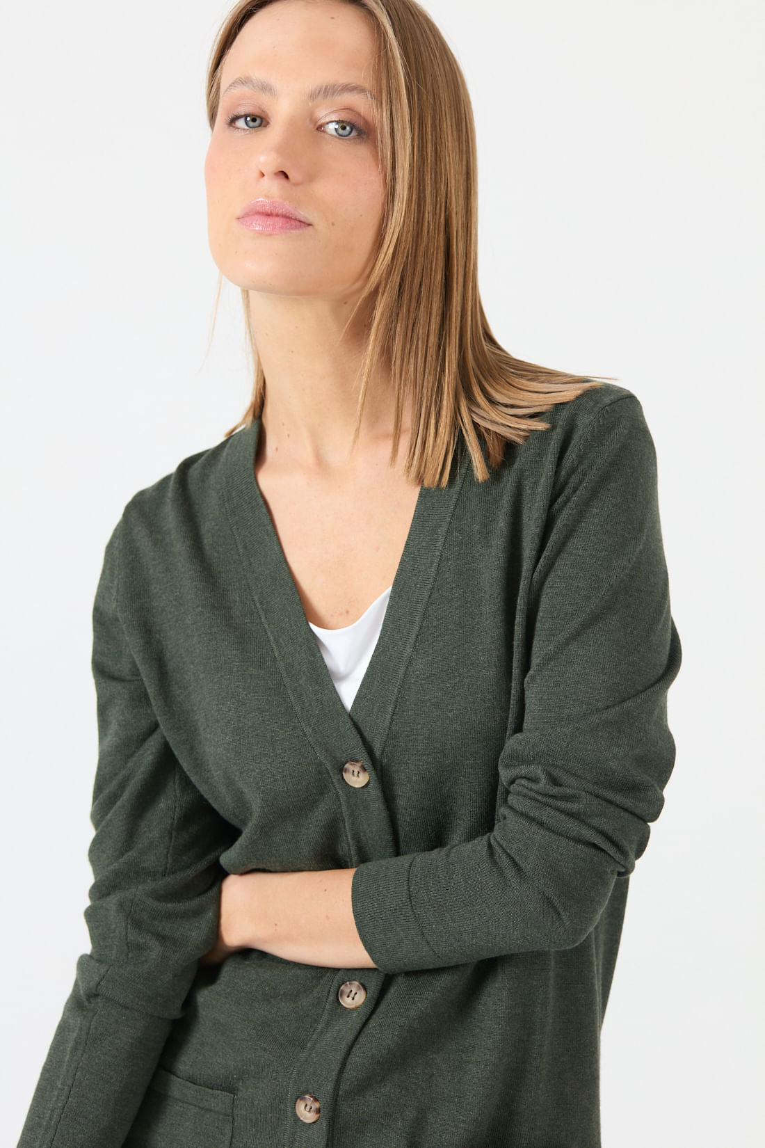Cardigan Mujer Melange Verde
