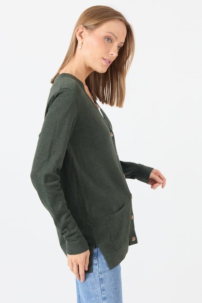 Cardigan Mujer Melange Verde