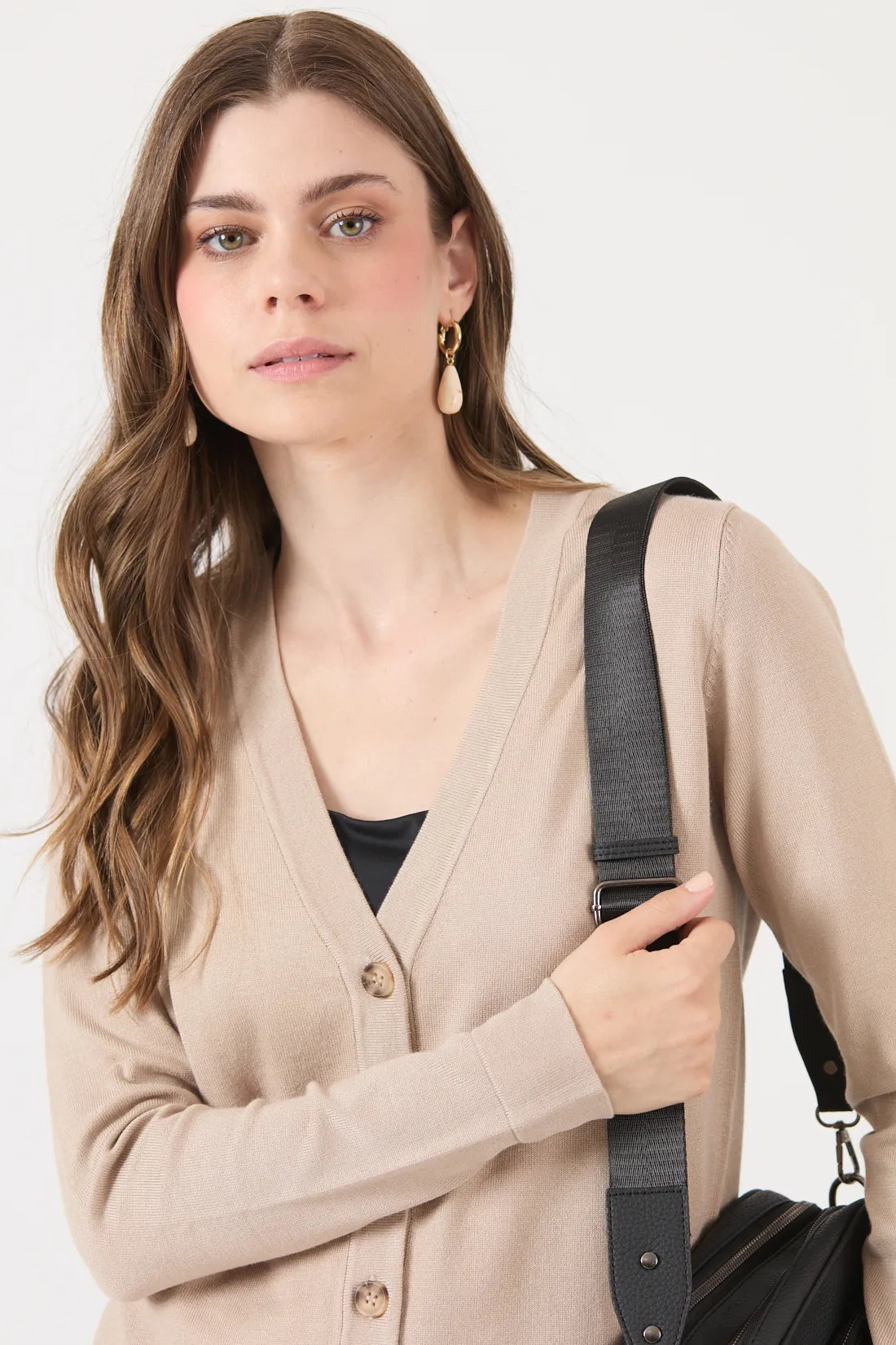 Cardigan Mujer Melange Beige