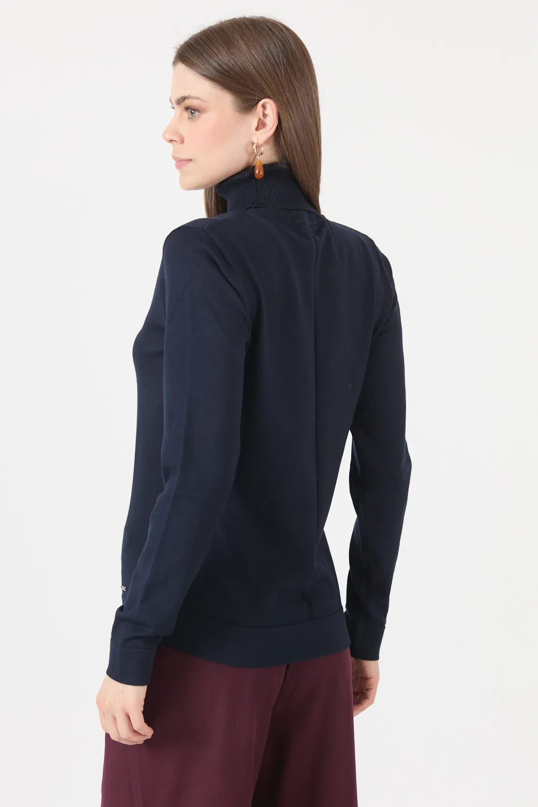 Sweater Mujer Cuello Alto Azul Marino