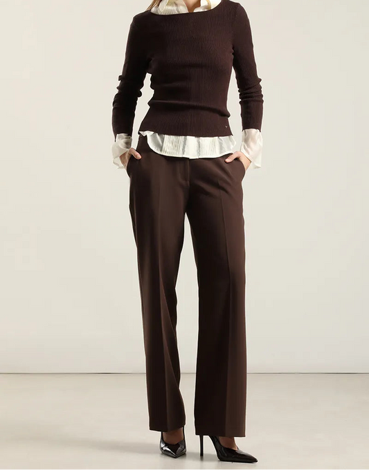 Jersey Mujer Punto Basico Chocolate