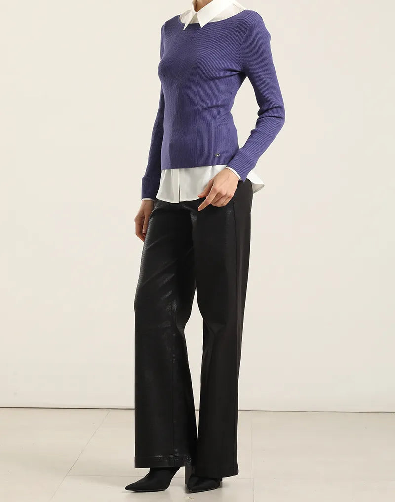 Jersey Mujer Punto Basico Azul