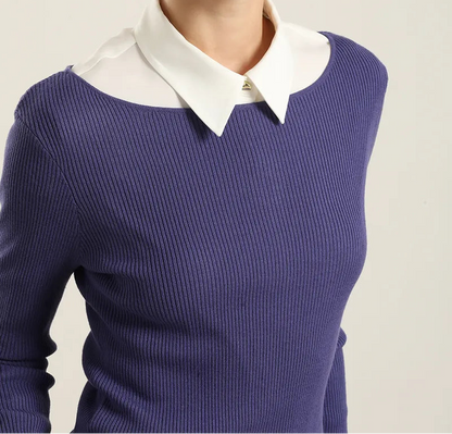Jersey Mujer Punto Basico Azul