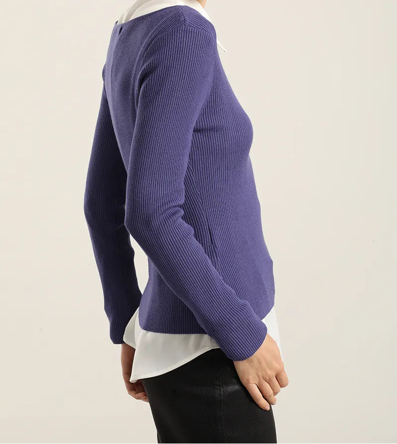 Jersey Mujer Punto Basico Azul