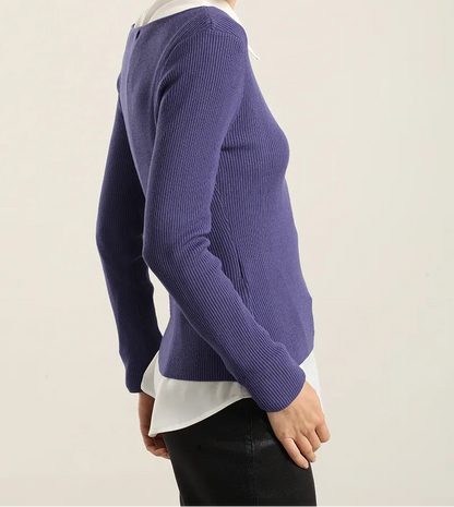 Jersey Mujer Punto Basico Azul