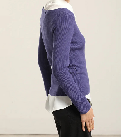 Jersey Mujer Punto Basico Azul