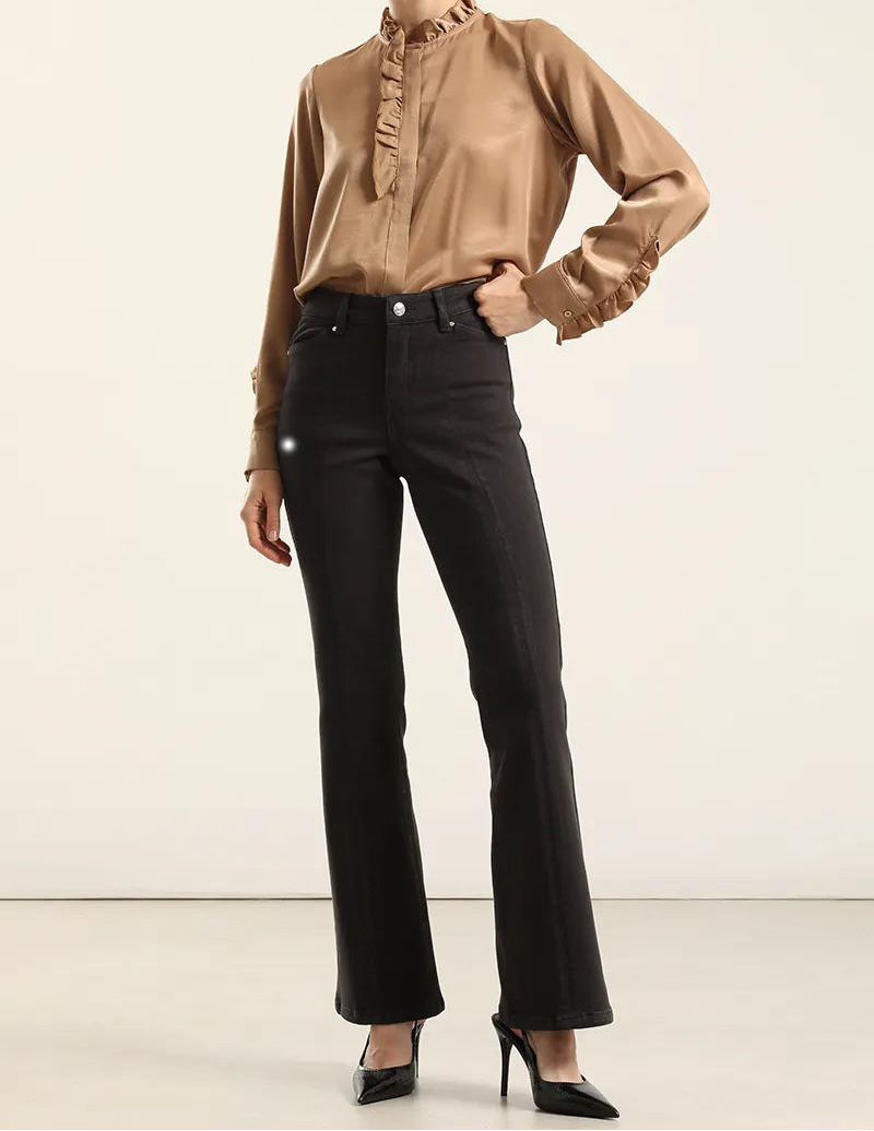 Jeans Mujer Color Bootcut Negro