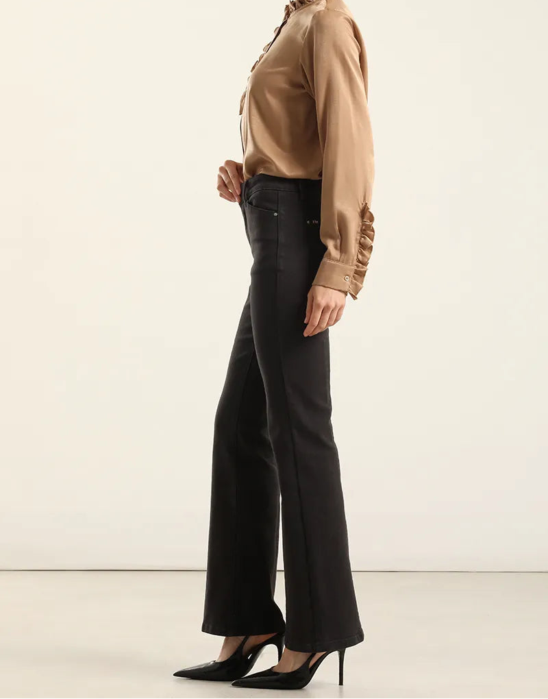 Jeans Mujer Color Bootcut Negro