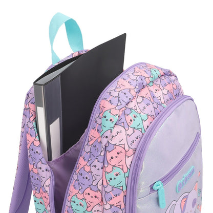 Mochila Escolar Niña Logan Gatos Lila