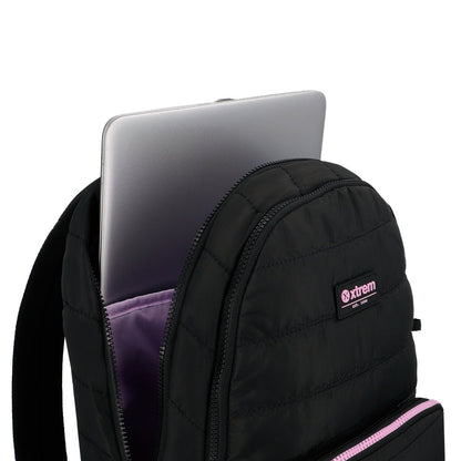 Mochila Para Notebook Mujer  14" Hamilton Negra-Lila