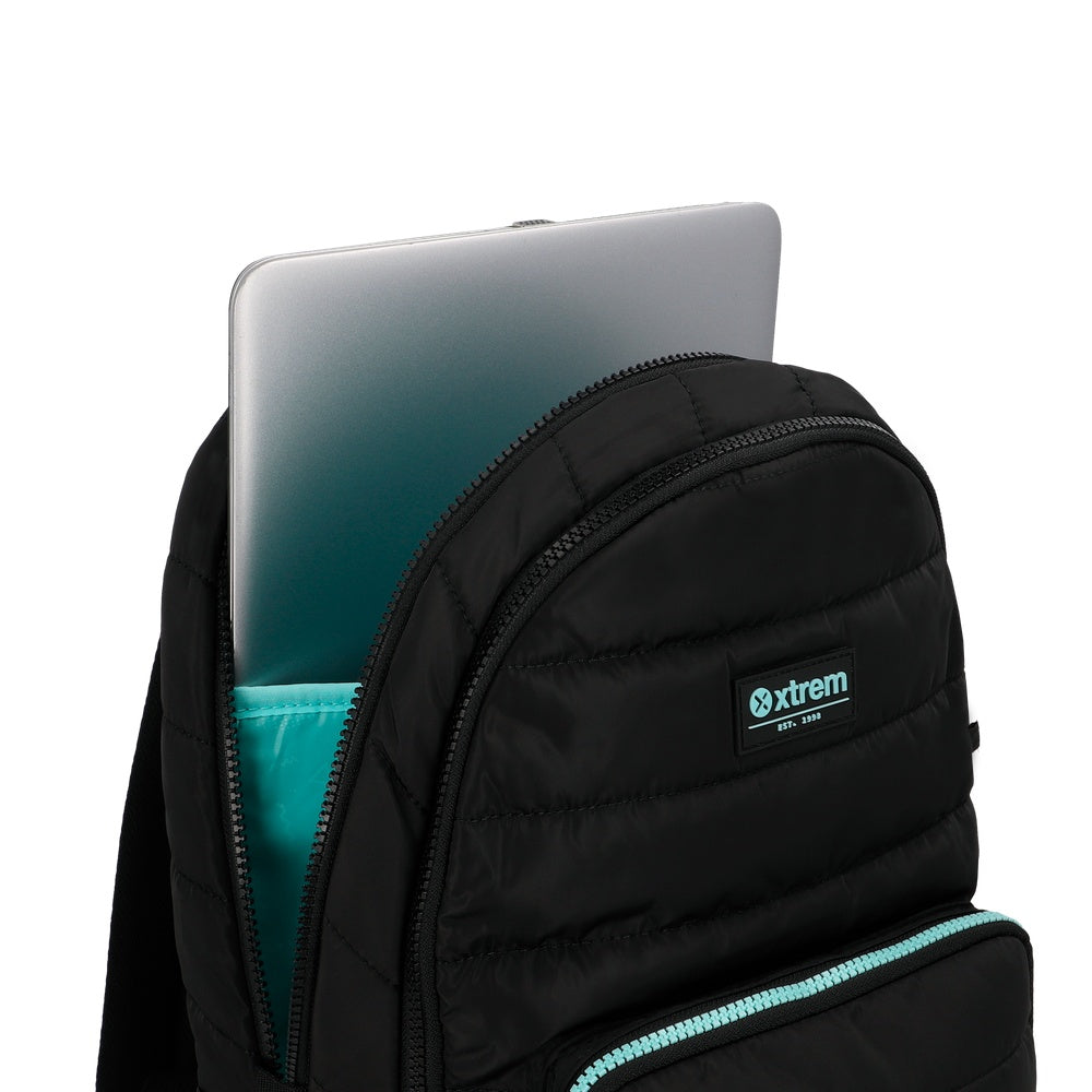 Mochila Para Notebook Mujer 14" Hamilton Negra-Verde