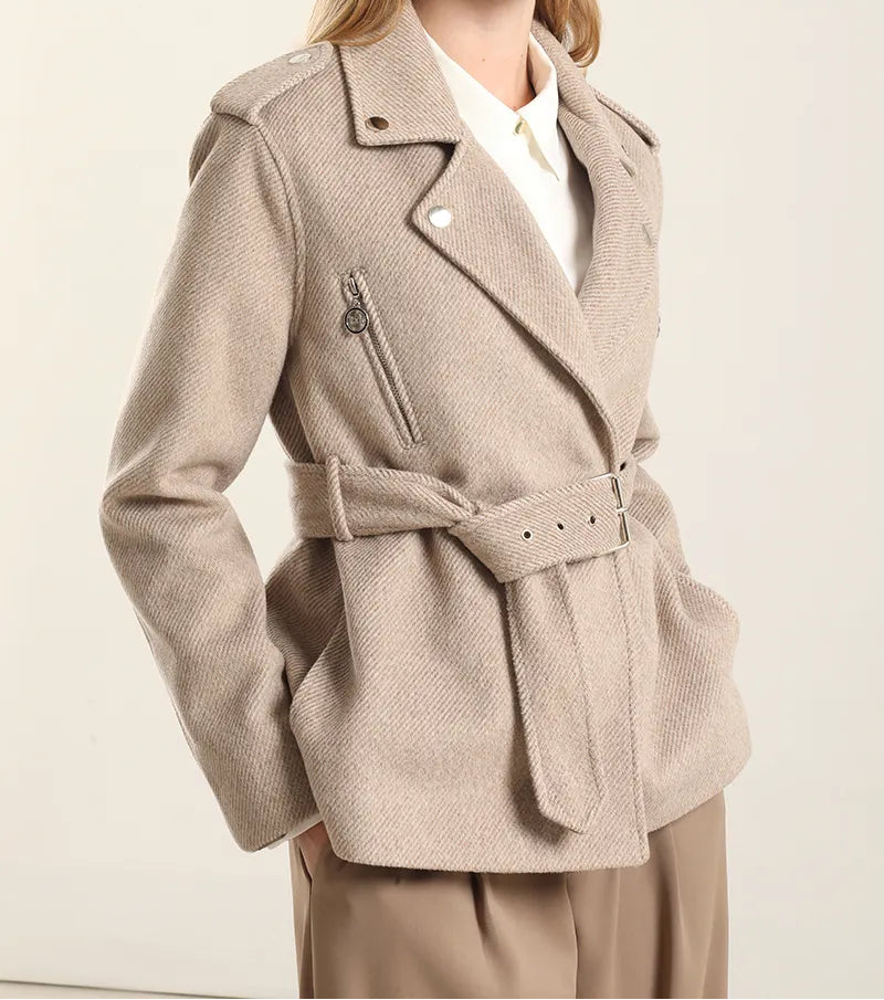 Chaqueta Mujer Biker Muflon Fantasia Beige