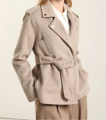 Chaqueta Mujer Biker Muflon Fantasia Beige