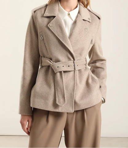 Chaqueta Mujer Biker Muflon Fantasia Beige