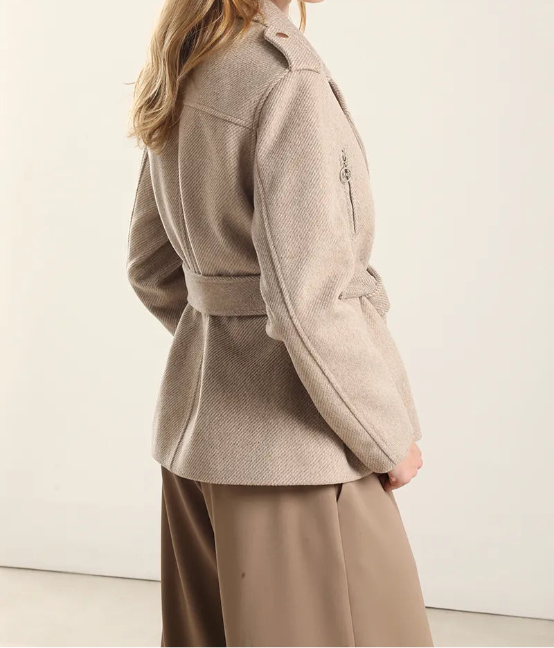 Chaqueta Mujer Biker Muflon Fantasia Beige