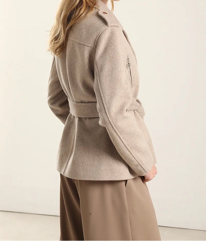 Chaqueta Mujer Biker Muflon Fantasia Beige
