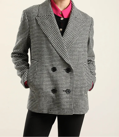 Chaqueta Hombre Pied De Poule Negro