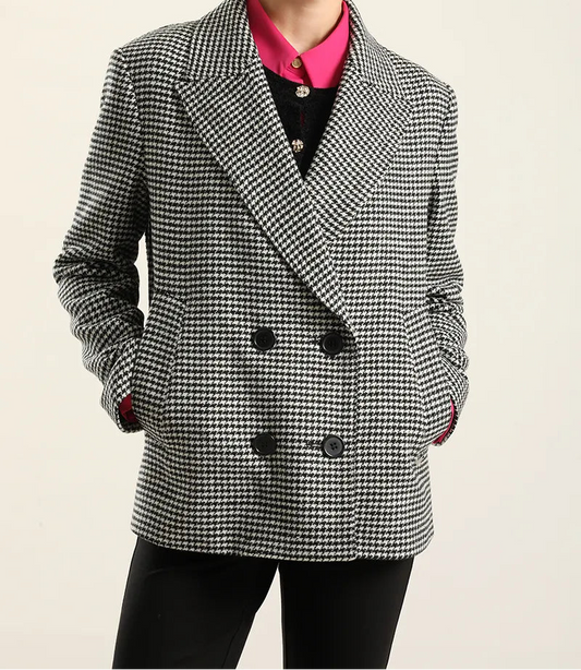 Chaqueta Hombre Pied De Poule Negro