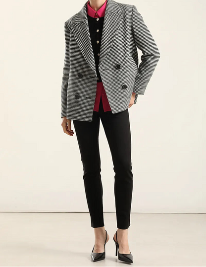 Chaqueta Hombre Pied De Poule Negro